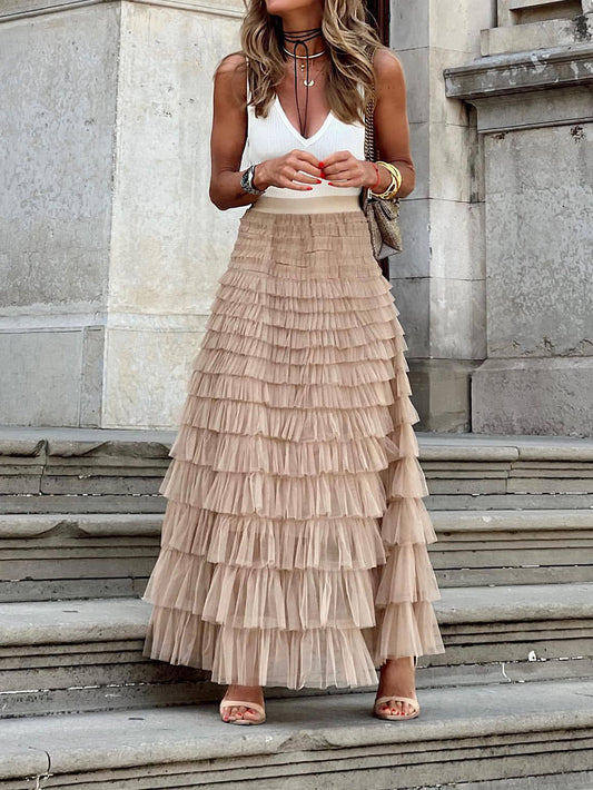 Falda pastel en capas
