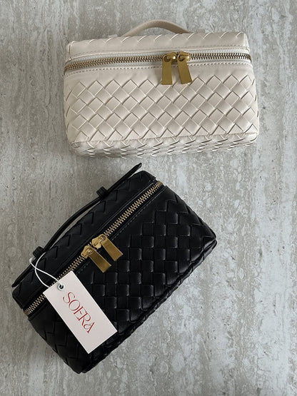 BOLSO BAÚL TRENZADO DOBLE CREMALLERA