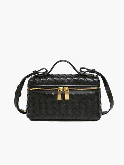 BOLSO BAÚL TRENZADO DOBLE CREMALLERA